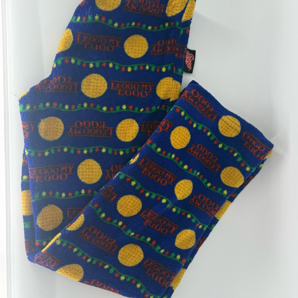 Unisex Kellog's Leggo My Eggo Thick Fleece Pajama Bottoms Pants Blue Size Small - Picture 7 of 9